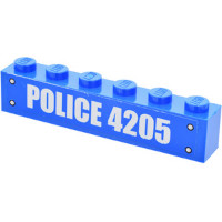 Lego Klocek 1x6 4205 3009pb171 300923 Blue U