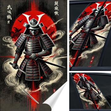 2x Nálepka na sloupky dveří auta Samuraj Katana 50x30 Kanálová