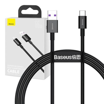 Kabel Przewód USB do USB-C Baseus Superior Series, 66W, 1m (czarny)