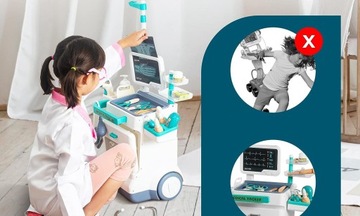 Zestaw Lekarski dla Dzieci Wózek Stacja Doktora Zabawa w Lekarza Stetoskop