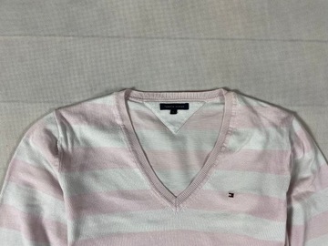 Tommy Hilfiger sweterek damski unikat logo vneck M