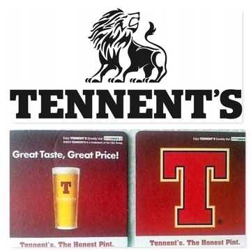 TENNENT'S BEER podstawki podkładki 25szt SZKOCJA
