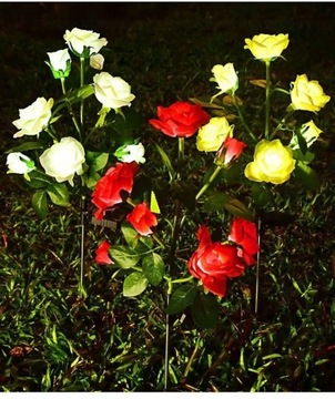 Декоративные светильники для сада на солнечных батареях Red Rose