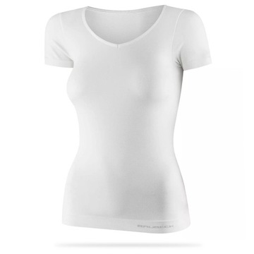 Komfortowy T-shirt damski termoaktywny z wełną merynosową BRUBECK MERINO L