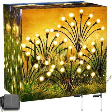 2SZT 10LED LAMPA SOLARNA ŚWIETLIKI FIREFLY SWING KULECZKI KULA OGRODOWA