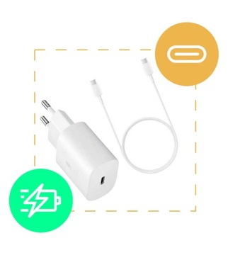 ОРИГИНАЛЬНОЕ СЕТЕВОЕ ЗАРЯДНОЕ УСТРОЙСТВО SAMSUNG FAST 3A 25W + КАБЕЛЬ USB-C 1 М