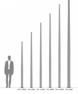 LAMPA SŁUP OŚWIETLENIOWY ALUMINIUM 10 KOLORÓW 3.5M
