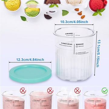 Контейнеры с мороженым от крышки и ложка мороженого для ниндзя кремо