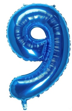 DUŻA CYFRA BALON 9 XXL NIEBIESKI URODZINY BALONY