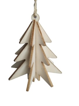 Елочное украшение, деревянная подвеска, 2 шт.