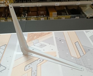 КРОНШТЕЙН КРОНШТЕЙН УГЛОВОЙ ОПОРЫ ПОЛКА К ПОЛКЕ БЕЛЫЙ МЕТАЛЛ 250х200 ММ