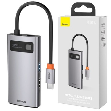 Baseus Hub Rozdzielacz portów 4w1 USB-C USB 3.0 HDMI USB-C PD 100W