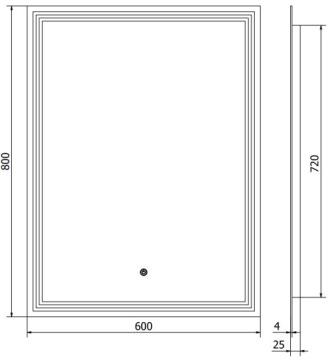 ЗЕРКАЛО MEXEN TACO СО СВЕТОДИОДНОЙ ПОДСВЕТКОЙ 60 X 80 СМ