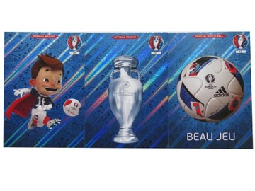 PANINI EURO 2016 3 KARTY OFFICIAL MASCOT # 10 TROPHY PUCHAR # 11 BALL # 12