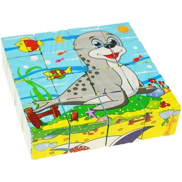 ДЕРЕВЯННЫЕ ПАЗЛ-БЛОКИ 6 В 1 ОБРАЗОВАТЕЛЬНЫЙ ПАЗЛ