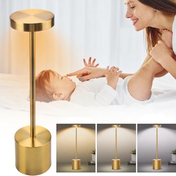 BEZPRZEWODOWA LAMPA STOŁOWA, BATERIA 1800 MAH Z 3 TRYBAMI OŚWIETLENIA, ŚCIEMNIANA