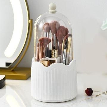 Держатель для кистей с крышкой, пыленепроницаемый, вращающийся на 360 градусов, органайзер.