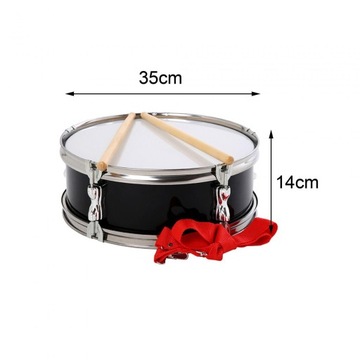 13-дюймовый малый барабан с плечевым ремнем Музыкальные барабаны для детей, подростков и мальчиков, черные