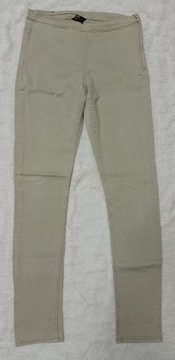 spodnie damskie H&M materiał 38 M SKINNY beżowe
