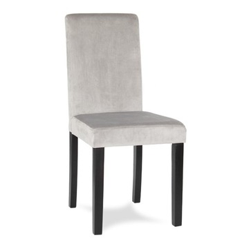 Krzesło welur drewniane nogi SALON szare 819V-G