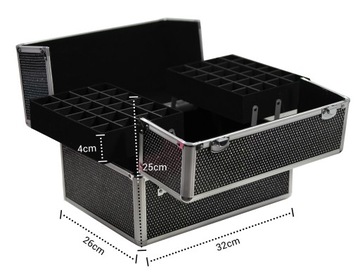 КОСМЕТИЧЕСКИЙ ЧЕХОЛ ДЛЯ ЛАКОВ ДЛЯ НОГТЕЙ, ЛАМПА с отделениями, СЕРЕБРЯНЫЙ цирконий