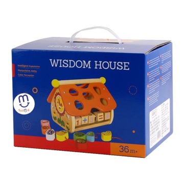 Сортер-деревянный домик, обучающие кубики Монтессори для детей