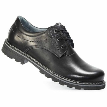 Trapery męskie skórzane buty trekkingowe skóra 44