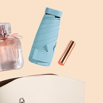 Дорожный зонт от солнца портативный светло-синий