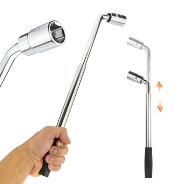 КОЛЕСНЫЙ КЛЮЧ телескопический 350–500 мм, включая головки 17 19 21 23