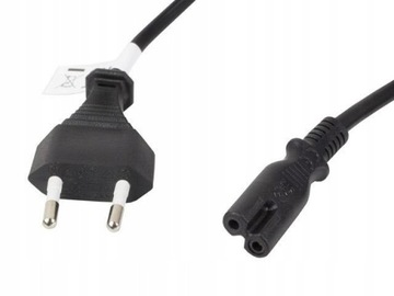 Kabel zasilający C7 EURO (radiowy) 3m VDE czarny