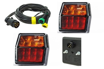 Zestaw lampy LED 12V do przyczepki przyczepy FRISTOM FT-222 7-pin 7m