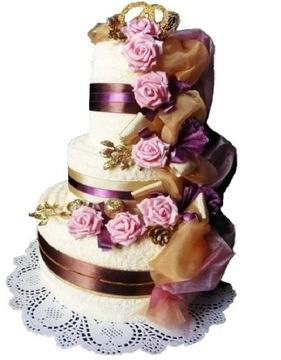 ОРИГИНАЛЬНЫЙ свадебный подарок: Свадебный торт из полотенец.