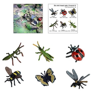 3x6x Реалистичные пластиковые фигурки насекомых
