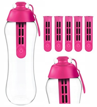 Butelka filtrująca do wody 0,7L DAFI SOFT + 5 filtrów różowa flamingowa