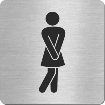 Tabliczka TOALETA DAMSKA WC inox STAL NIERDZEWNA