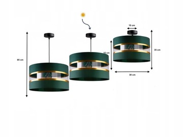 ПОТОЛОЧНЫЙ ПОДВЕСНОЙ СВЕТИЛЬНИК ЛЮСТРА Абажур СОВРЕМЕННЫЙ ЦИЛИНДР 30 СМ ЗОЛОТОЙ ГЛАМУР