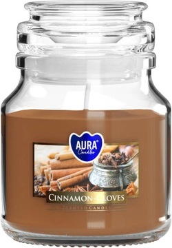 Świeca zapachowa mały słoik Cynamon - Goździki 28h śr. 7cm Aura candles
