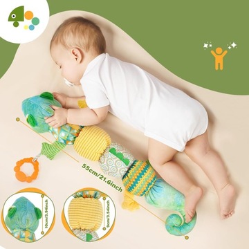 WYPCHANA KOJĄCE DINOZAUR ZABAWKI SENSORYCZNYMI DLA NIEMOWLĘTA Z MUZYKĄ