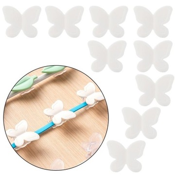 Декоративный держатель кабеля в форме бабочки (9 шт.) - белый