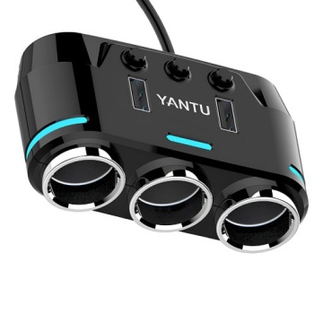 Разветвитель прикуривателя Автомобильное зарядное устройство 3 порта 2x USB 12 В постоянного тока