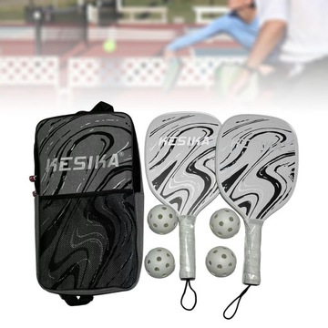 Pickleball Paddles Pickleball Racquets Includes 2 Rackets 4 Balls Black