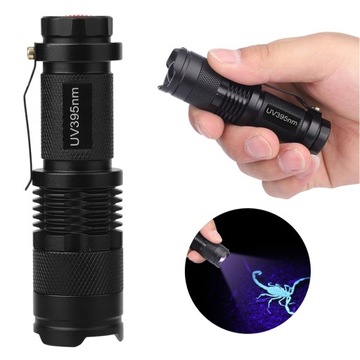MOCNA LATARKA UV DO BURSZTYNÓW LED 395nm