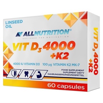 ALLNUTRITION VIT D3 4000+K2 60 kap WITAMINA D3