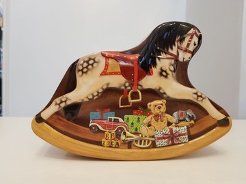 Рождественская МЕТАЛЛИЧЕСКАЯ КОРОБКА КОНТЕЙНЕР МОЖЕТ ЛОШАДЬ