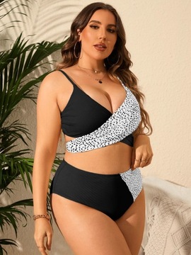 STRÓJ KĄPIELOWY DWUCZĘŚCIOWY BIKINI PRĄŻKOWANY W GROSZKI SHEIN XXL 44