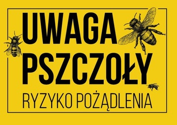 Tablica A4 DIBOND UWAGA PSZCZOŁY RYZYKO POŻĄDLENIA
