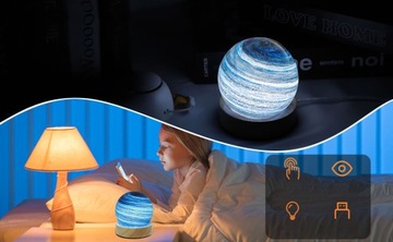 СВЕТОДИОДНАЯ СТЕКЛЯННАЯ НАСТОЛЬНАЯ ЛАМПА ART PLANET В ПОДАРОК ​​ДЕТЯМ 3W 5V