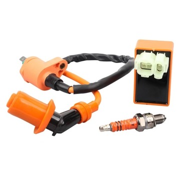 Świeca moduł zapłonowy cewka skuter 4T GY6 139QMB zestaw 3Ccc