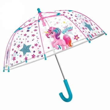 Parasolka dziecięca parasol dziecięcy Jednorożec przezroczysty manualny