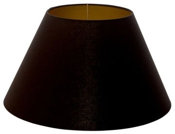 Abażur Do Lampki Klosz Stożek E27 Czarny Bawełna + Złoty 13x25 H15 MIRANO
